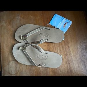 Rainbows Flip Flops - Light Brown Thin Band